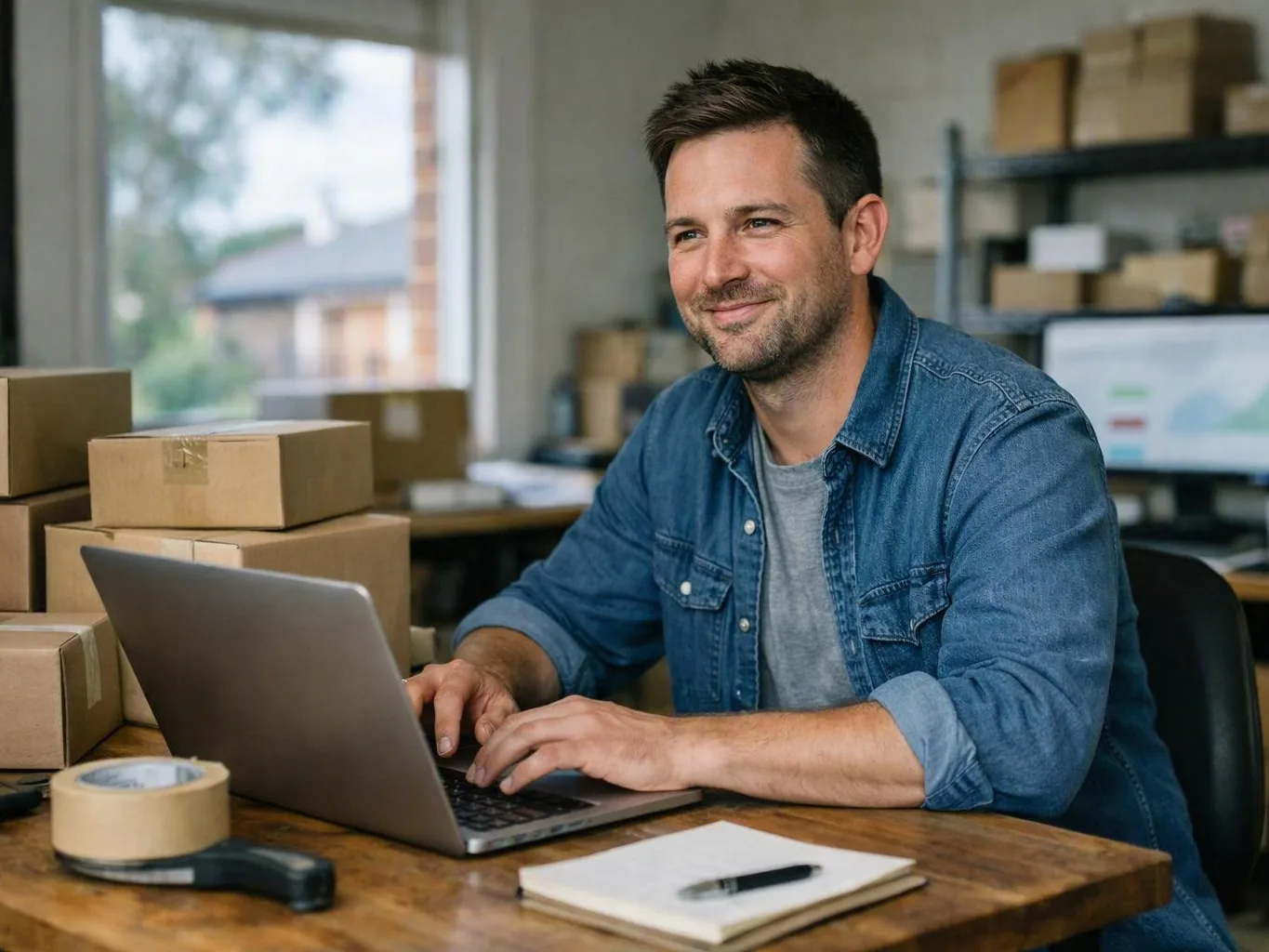Person reading review results on a laptop